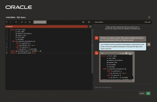 Oracle Apex AI Assistant